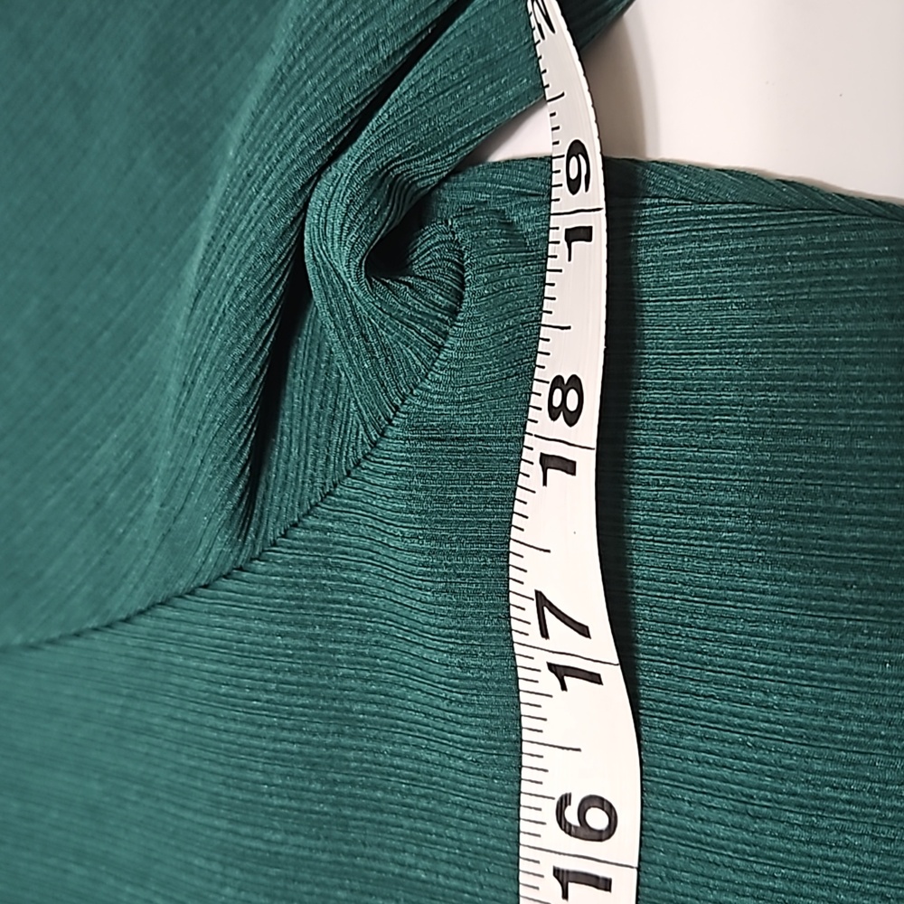 Casual Land Women's XL Green Ribbed Long Sleeve Stretch Pull Over Top #W-584 - Picture 12 of 14